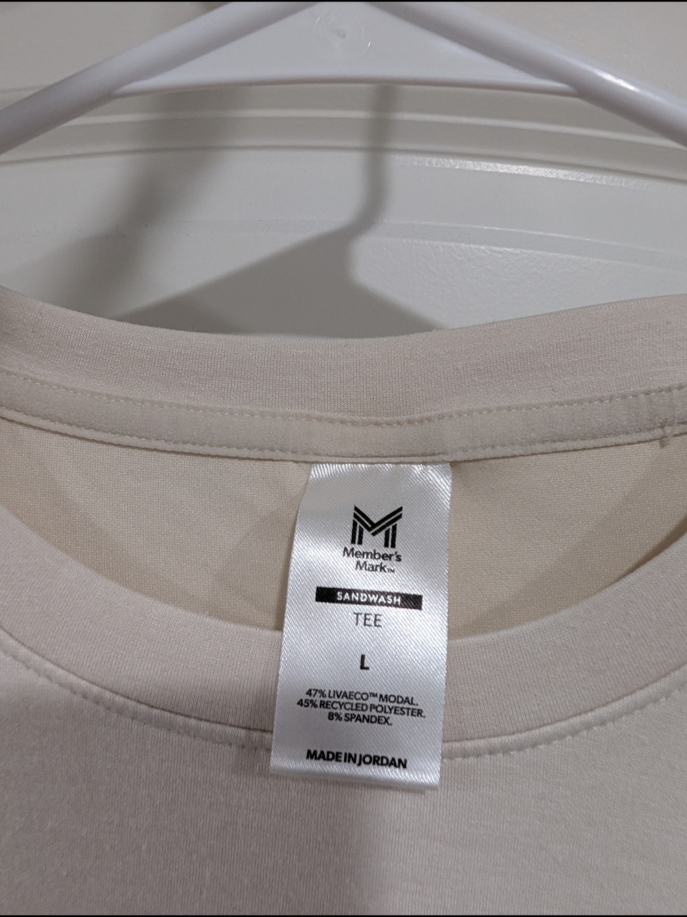2 Pcs Member's Mark Women's Short-Sleeve Crewneck T-Shirt & Shorts Beige Size L - Picture 5 of 14